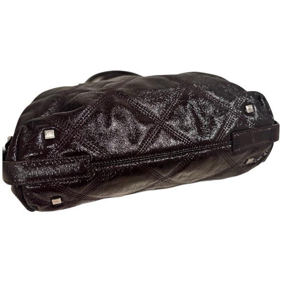 Talbots Vintage Shiny Quilted Leather Shoulder Bag Satchel Purse Dark Burgundy - Picture 8 of 16